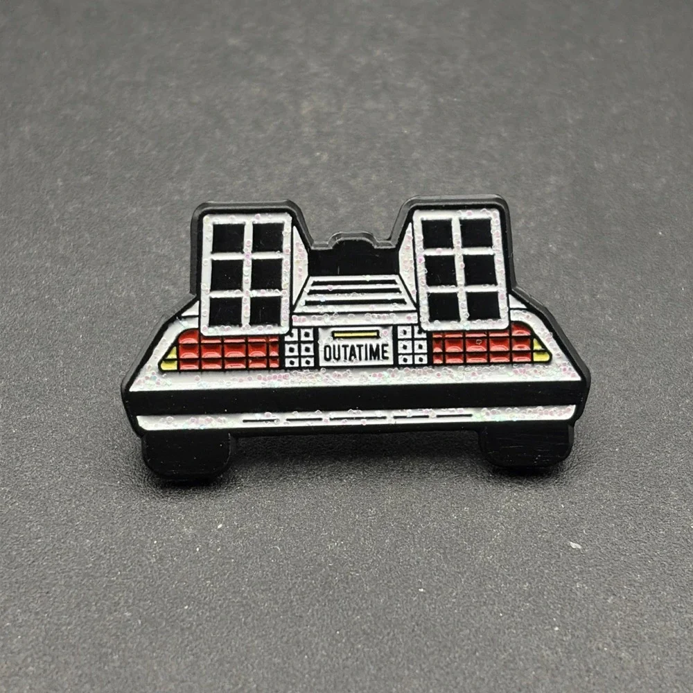 Back To‎ The Future Delorean Outatime Glitter Lapel Hat Pin
